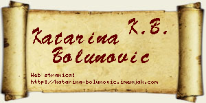 Katarina Bolunović vizit kartica